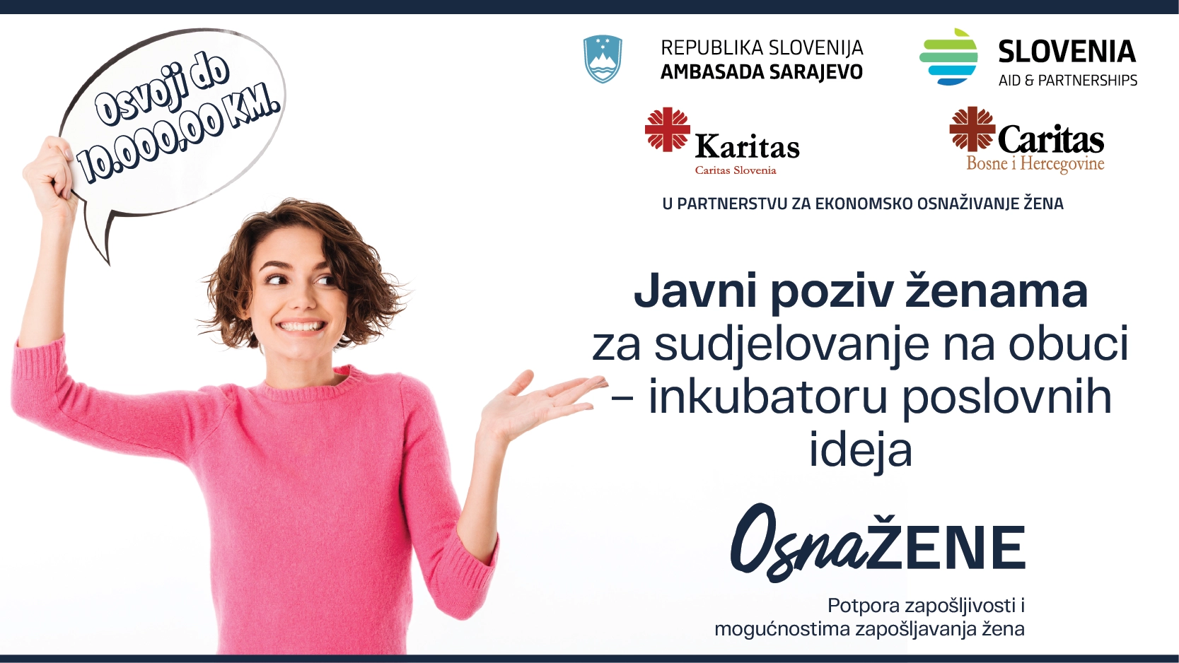 Javni poziv ženama za sudjelovanje na obuci – inkubatoru poslovnih ideja u okviru projekta EmpowerHER